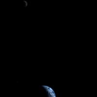 Crescent Moon and crescent Earth