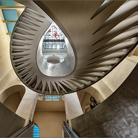 Staircase in the Bibliothèque nationale de France (BnF) by Herbert A. Franke