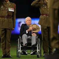 WWII Veteran.  They'll all be gone soon.