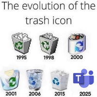 Evolution of the (rubbish) icon