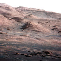 Crater layers on Mars at base of Mt Sharp