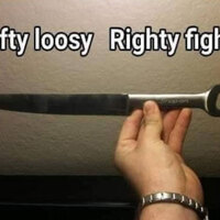 Would prefer to fight using the knife than the spanner but anyway..