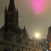 mystery pink light over london