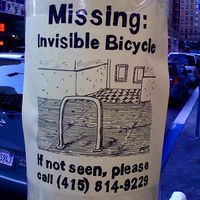 Invisible bicycle missing