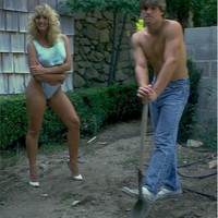 Think she'll still be smiling, when she figures out why he's digging a hole?