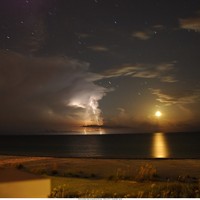 meteor shower and lightning