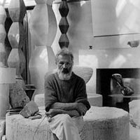 Brancusi in his workshop