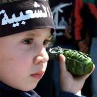 Iraqi boy with Easter egg (Made in USA)