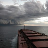 Hurricane Isabel from a ship