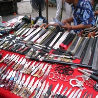 a broad selection of weaponary available from the local flea market