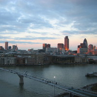 Sunset in London, view from the Tate Modern, UK (2005)