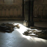 Anchient knights in Temple Church, London, UK 2005