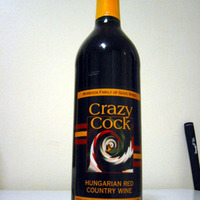 Funny labeled red wine