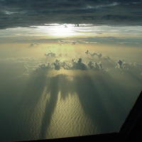 Cloud formation over the sea from above