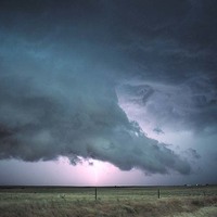 Lightning backlights a Mesocyclone