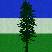 Cascadian Flag also called Doug Fir Flag or Evergreen Flag or Tree Flag