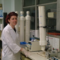Katrina Charles in the lab