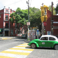 A taxi in Coyacan, Mexico City 2005