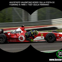 Valentino Rossi testing a Ferrari