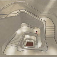 Large Spiral Staircase by Herbert A. Franke
