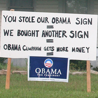 stolen obama sign