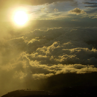 Mt.Fuji, July 2002 -Golden clouds and fog