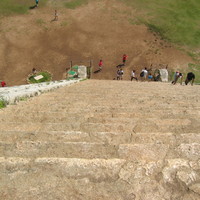 Just climbed the pyramid, Cichen Itza, Mexico 2005