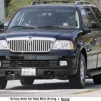 Britney Holds Her Baby While Driving
