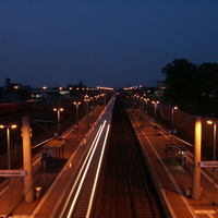 A station in evening dawn