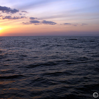 Sunset and Sado island (Sea of Japan) -Niigata city, Japan