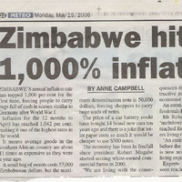 Zimbabwe's 1000% Inflation
