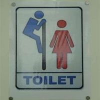 Sign for a toilet