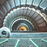 Currituck lighthouse...  North Carolina...  looking down inside, from the top...