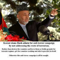 Karzai says US not solving cause of terrorism