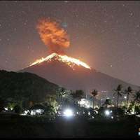 Mount Agung erupting in Bali