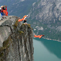 wingsuit on fjords