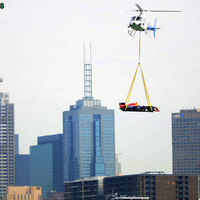 Red Bull F1 car flies over Melbourne, Australia