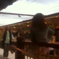 Melbourne girls battle it out at train station