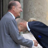 President of France Chirac congratulates with Zidane