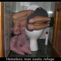 Homeless man seeks refuge