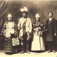 Yakama couples posed in ceremonial dress- Washington 1905