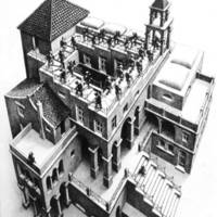 M, C, Escher's Castle Stairs