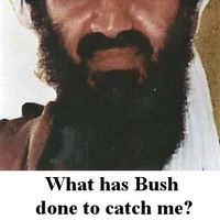 Bin Laden is still at large .. Bush is weak on terror