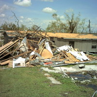 Hurricane Charley - neighbor's house on neighbor's house