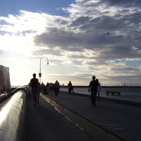 st kilda festival 2007 : sunset at pier