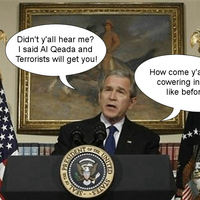 Bush lying causes him to give speech to an empty room