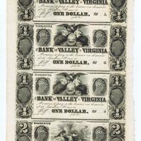 Uncut Sheet of Virginia Currency