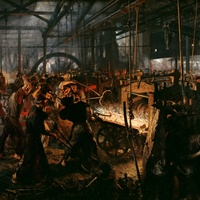 Adolph Menzel - Iron Rolling Mill (Modern Cyclopes)