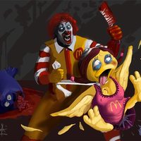 Ronald flips his last burger