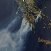 Satellite pic of the forest fires in Greece